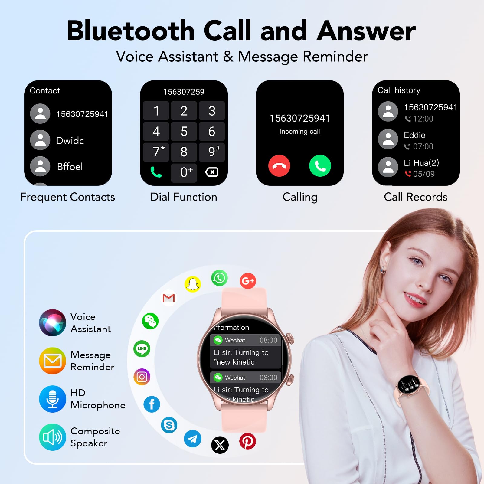 Vamout Smart Watch, 1.39'' Smartwatch For Women (Answer/Make Call), Fitness Activity Tracker With Heart Rate & Sp02 Monitor, 100